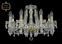 Люстра подвесная хрустальная 11.24.8.200.Gd.V0300 Bohemia Art Classic прозрачная на 8 ламп, основание золотое в стиле классический Люстра подвесная хрустальная 11.24.8.200.Gd.V0300 Bohemia Art Classic прозрачная на 8 ламп, основание золотое в стиле классический